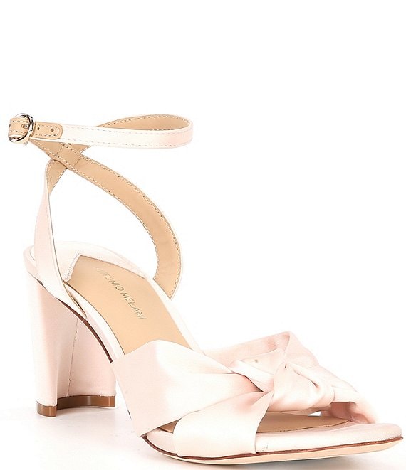 Color:Champagne - Image 1 - Tess Satin Knotted Dress Sandals
