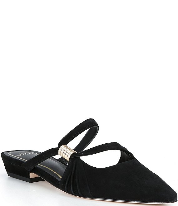 Antonio Melani Watts Suede Ornamented Flat Dress Mules