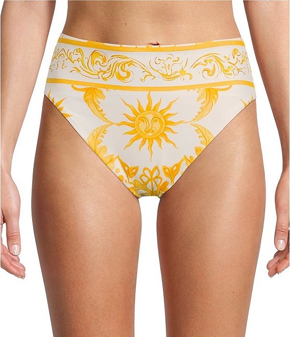 Antonio Melani x Stephanie Covington Maxine Scarf Placement Print High Waist Swim Bottom
