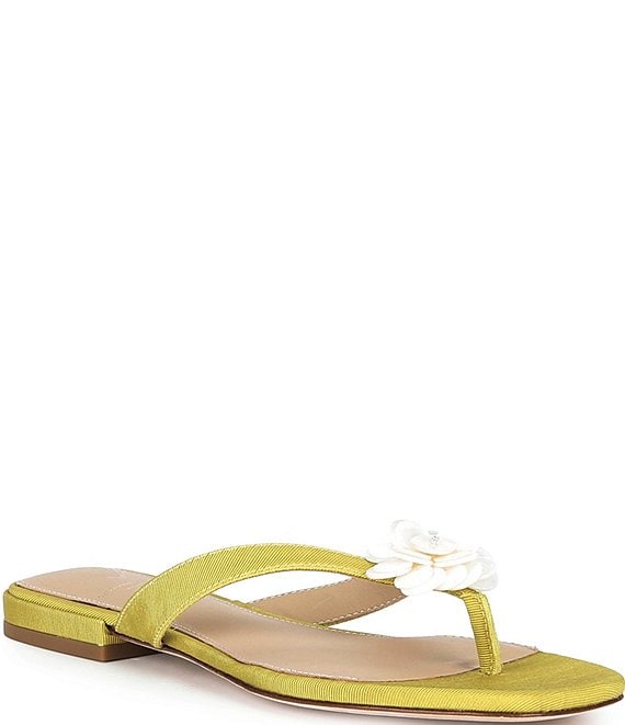 Antonio Melani x Stephanie Covington Rosa Floral Ornamented Flat Sandals