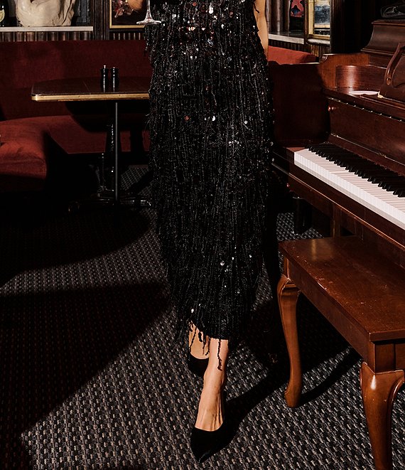 Antonio Melani x Style By Simkin Daphane Fringe Sequin Coordinating Skirt