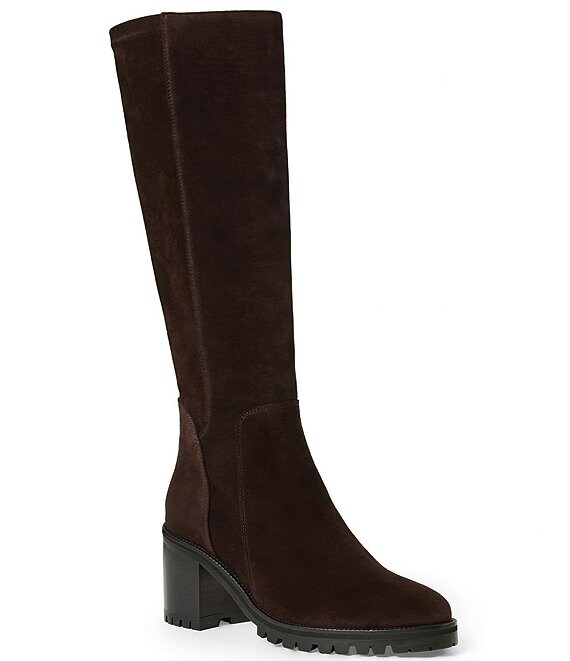Aquatalia Jazi Tall Suede Block Heel Boots