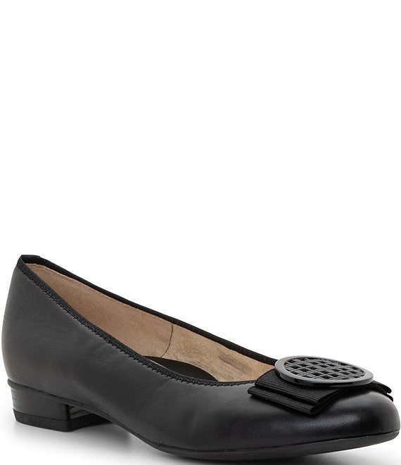 ara Bambi Leather Ornament Bow Ballet Flats