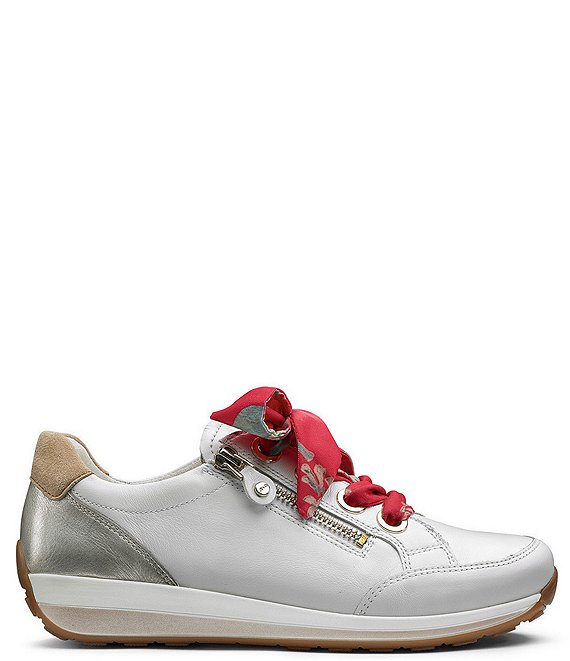 ara Ollie Leather Floral Lace Side Zip Sneakers | Dillard's