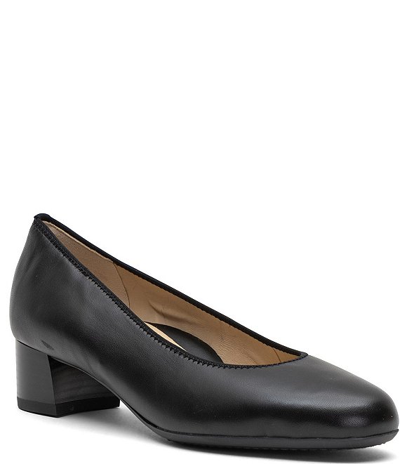 ara Vivian Leather Block Heel Pumps