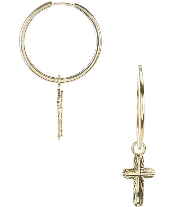 Argento Vivo 18K Gold Cross Hoop Earrings | Dillard's