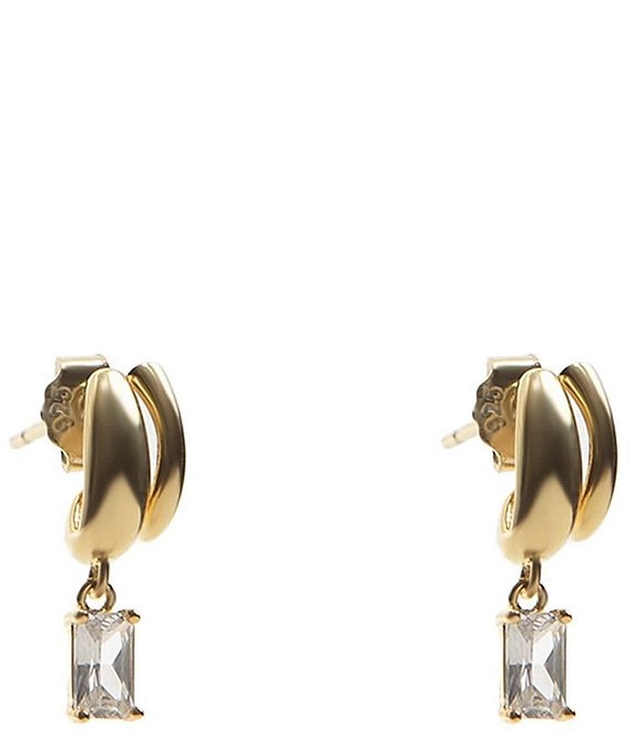 Argento Vivo CZ Double Drop Earrings,All Products : American Fashion Style Bags On Sale