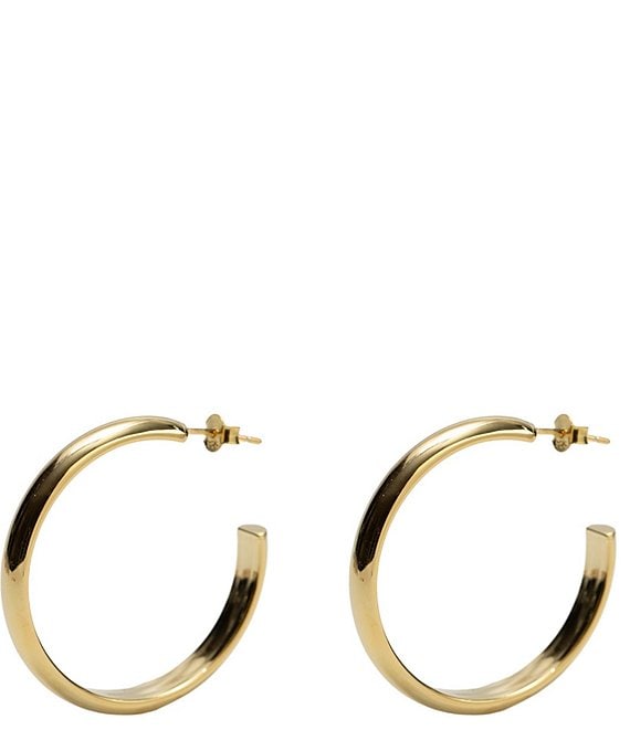 Argento Vivo Flat Edge Hoop Earrings