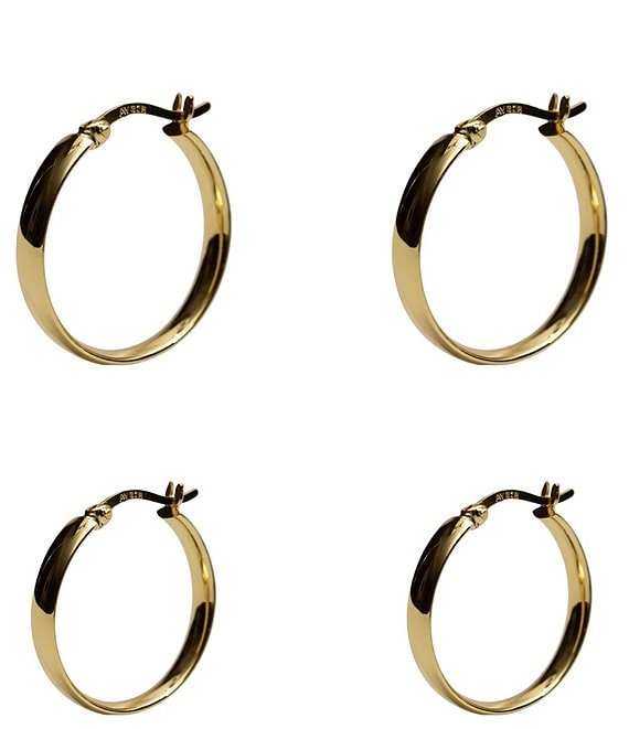 Argento Vivo Flat Hoop Earring Set