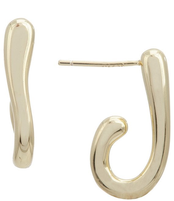 Argento Vivo Hammered Textured Huggie Hoop Earrings