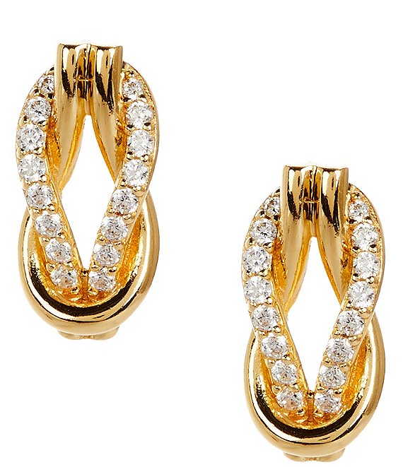 Argento Vivo Infinity Pave Rhinestone Stud Earrings