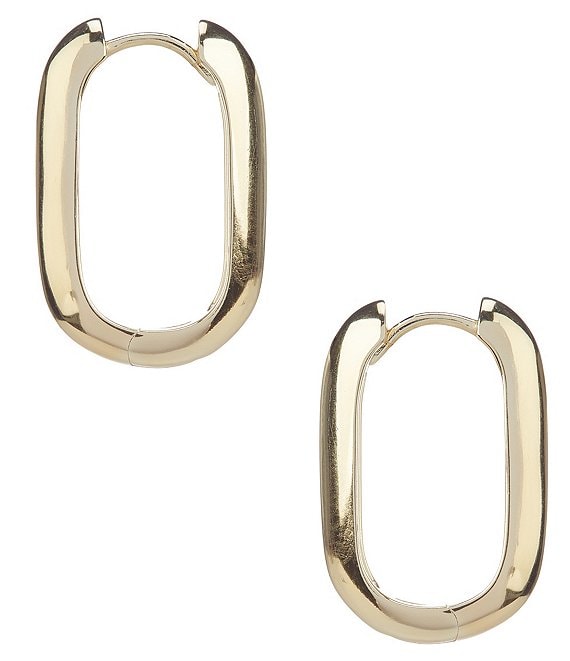 Argento Vivo Medium Oblong Hoop Earrings
