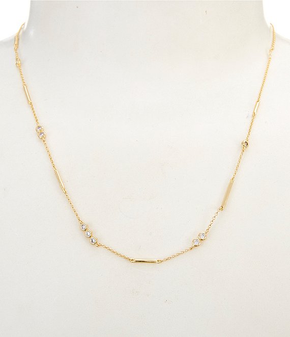 Argento Vivo Multi Stone Station Collar Necklace