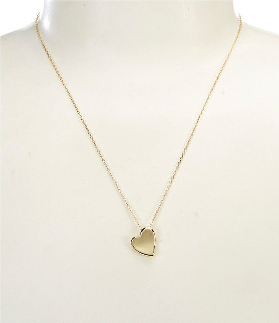Argento Vivo Puffy Hammered Heart Short Pendant Necklace