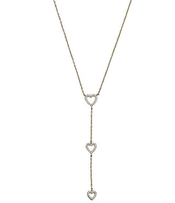 Argento Vivo Triple Drop Pave Heart Y Necklace,New Products : American Fashion Style Bags On Sale