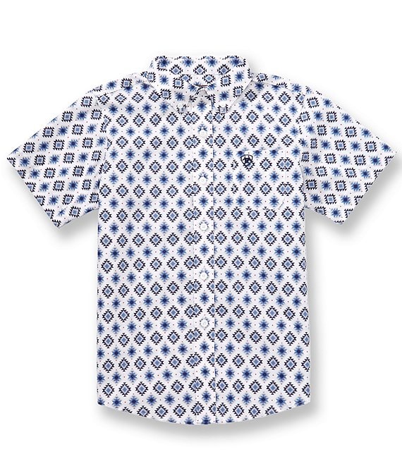 Ariat Big Boys Short Sleeve Baxter Printed Woven Shirt