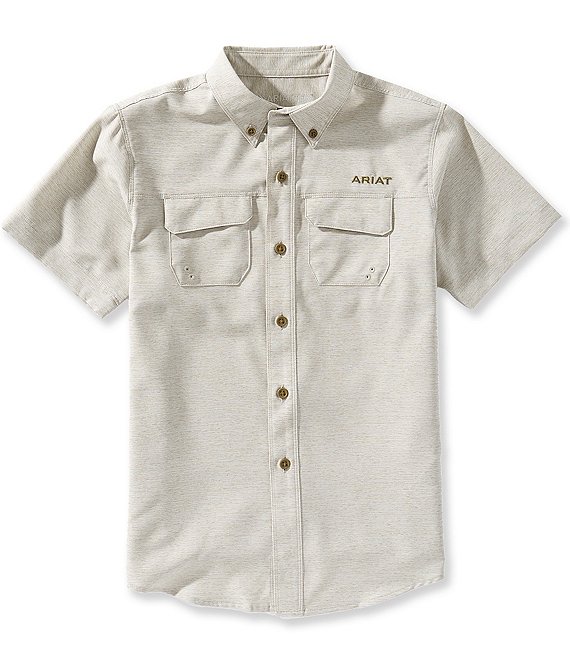 Ariat Big Boys Woven Short Sleeve Collared Button Front Shirt