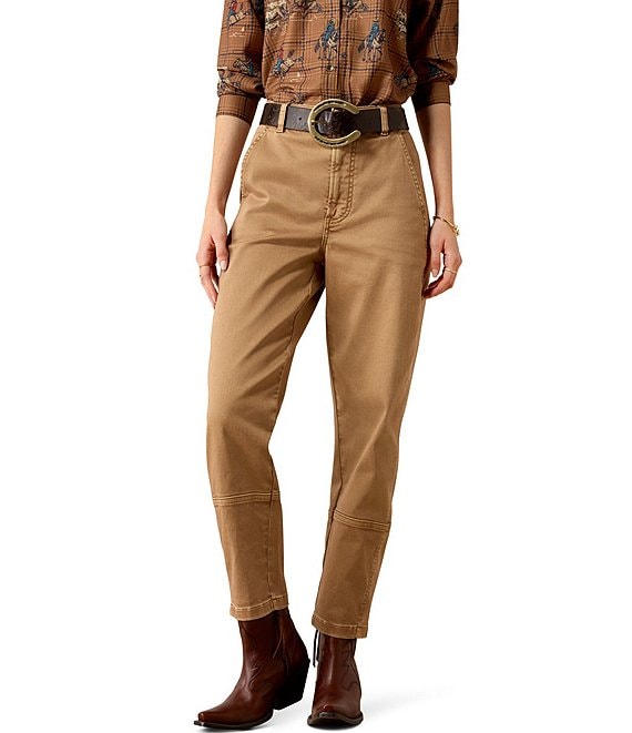 Ariat Jazmine Stretch Denim High Rise Flat Front Barrel Leg Jeans