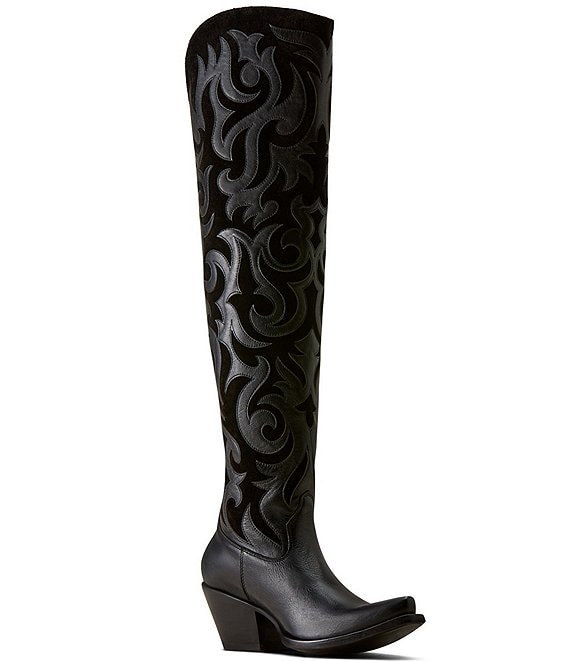 Ariat Lyra Scroll Over The Knee Zip Up Leather Western Boots