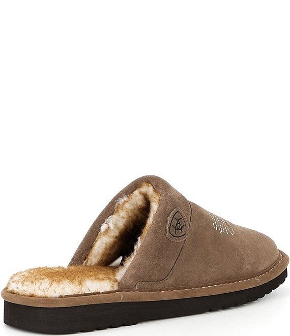 靴  SLIPPER PT223 SUEDE ARMY 8 Ariat Men's Silversmith Suede Square Toe Slippers | Dillard's