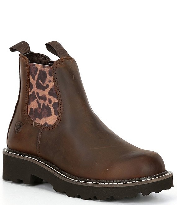 Dillards store leopard booties