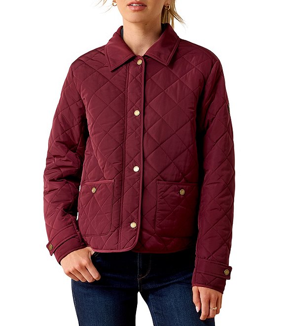 Ariat Woodgate Woven Quilted Point Collar Long Sleeve Oversized Jacket