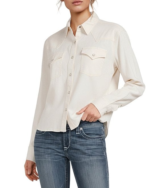 Ariat Woven Asheville Point Collar Long Sleeve Snap Front Shirt