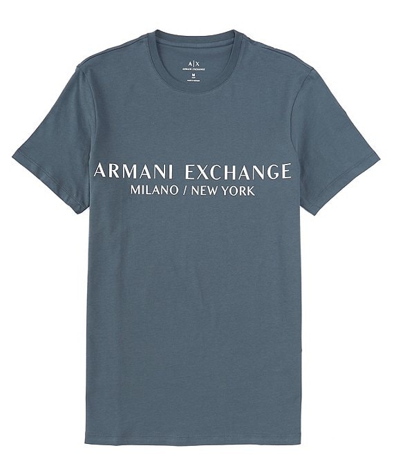 Armani Exchange Slim Fit AX Signature Logo Crew Neck Short Sleeve T-Shirt