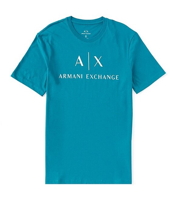 Armani Exchange Slim-Fit AX Signature Logo Crew Neck Short Sleeve Tee ...