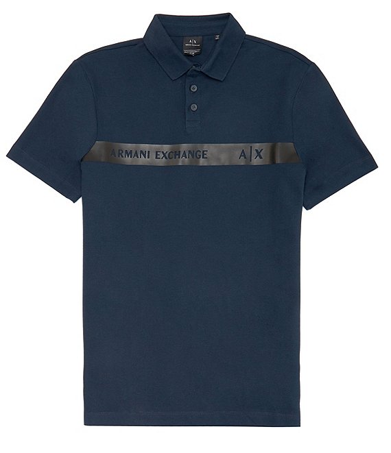 Armani Exchange Chest Stripe Logo Short Sleeve Polo Shirt | Dillard's
