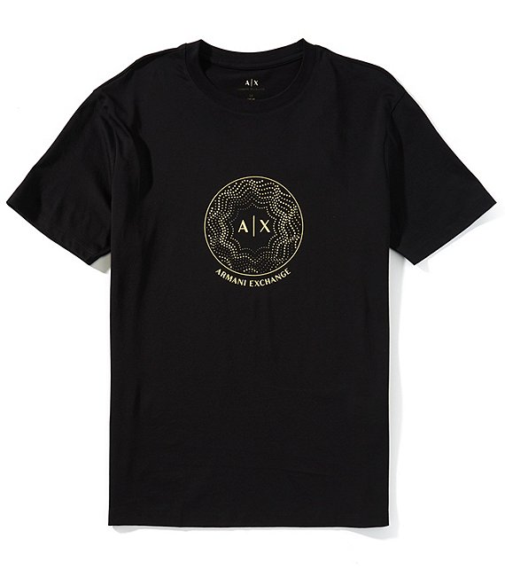 Armani Exchange Circular Logo Short Sleeve T-Shirt,All Products : American Fashion Style Bags On Sale