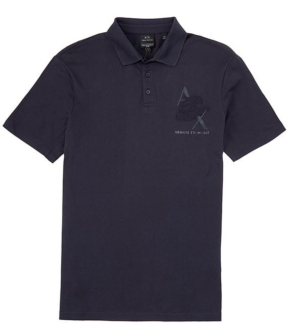 Armani Exchange Eagle Logo Short Sleeve Polo Shirt | Dillard's