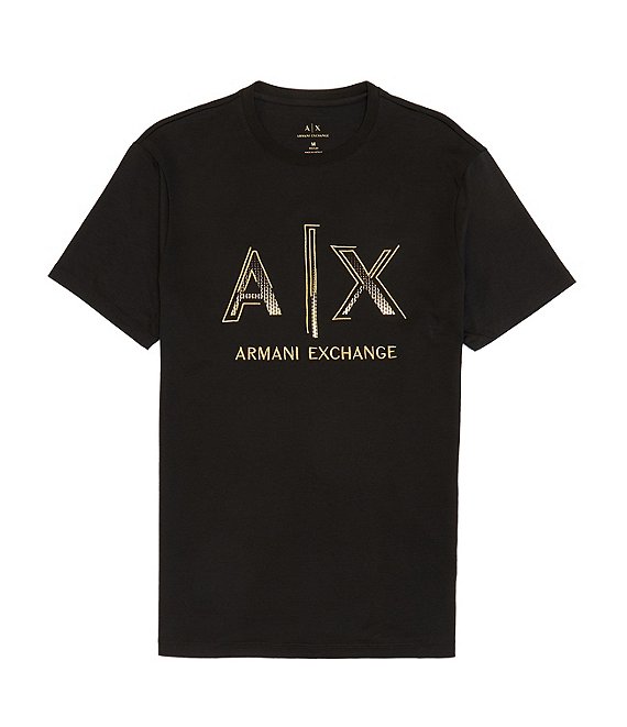 Armani Exchange Gold Logo Short-Sleeve Tee | Dillard's