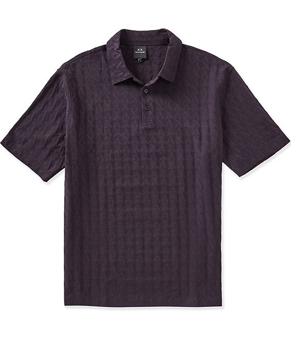 Armani Exchange Jacquard AX Print Short Sleeve Polo Shirt