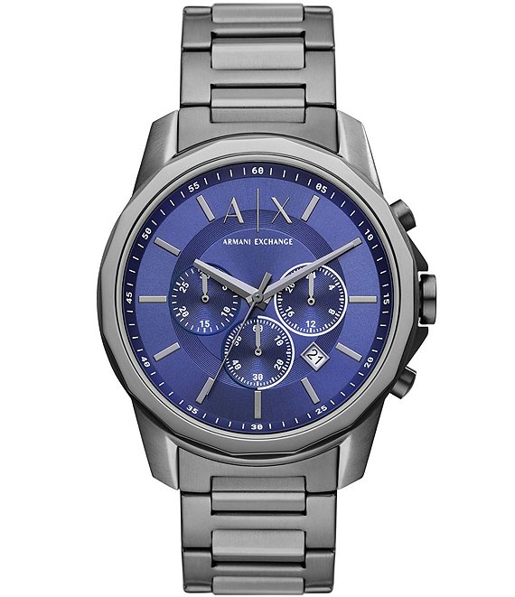 Color:Gunmetal - Image 1 - Men's Chronograph Gunmetal Stainless Steel Bracelet Watch
