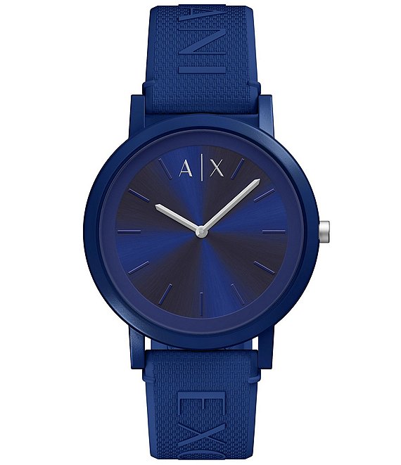 Armani Exchange Men's Dale Quartz Two-Hand Silicone Strap Watch