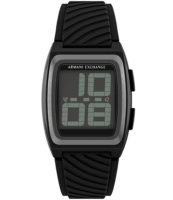 Armani Exchange Men's Digital Silicone Strap Watch