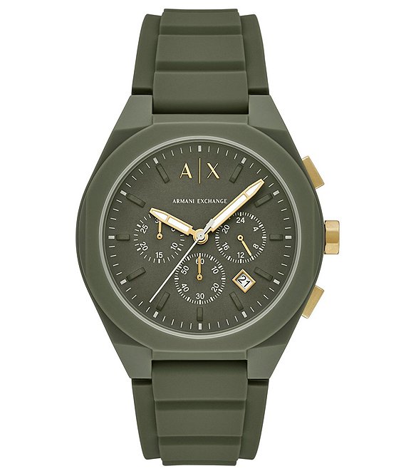ー品販売  Exchange Armani Men's Green Chronograph Quartz Rd. Sync 時計