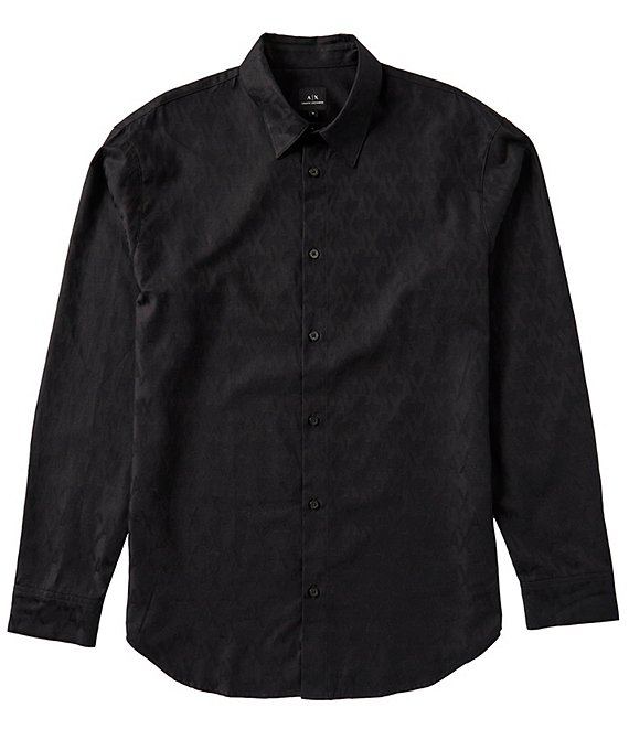 Armani Exchange Monogram Print Long Sleeve Woven Shirt | Dillard&rsquo;s