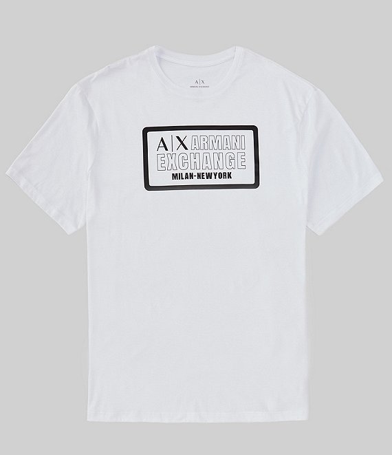 Armani Exchange Outline Box Logo Short Sleeve T-Shirt | Dillard's