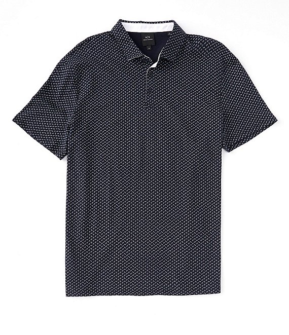 Armani Exchange Printed Jersey Short Sleeve Polo Shirt | Dillard's