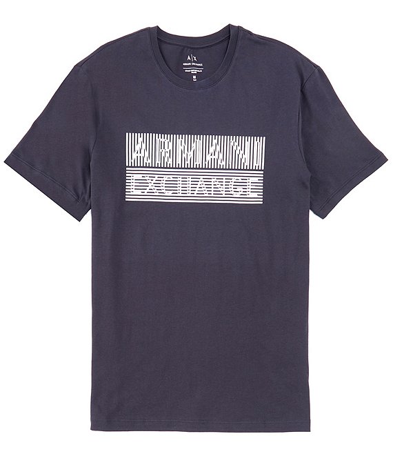 Armani Exchange Slim Fit Barcode Logo Short Sleeve T-Shirt | Dillard's