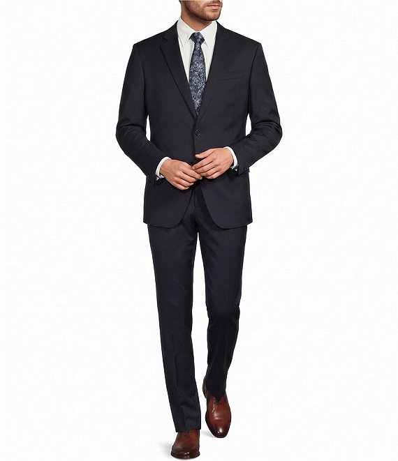 Armani Exchange Slim Fit Flat Front Solid 2-Piece Suit