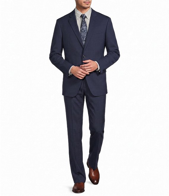 Armani Exchange Slim Fit Flat Front Solid 2-Piece Suit