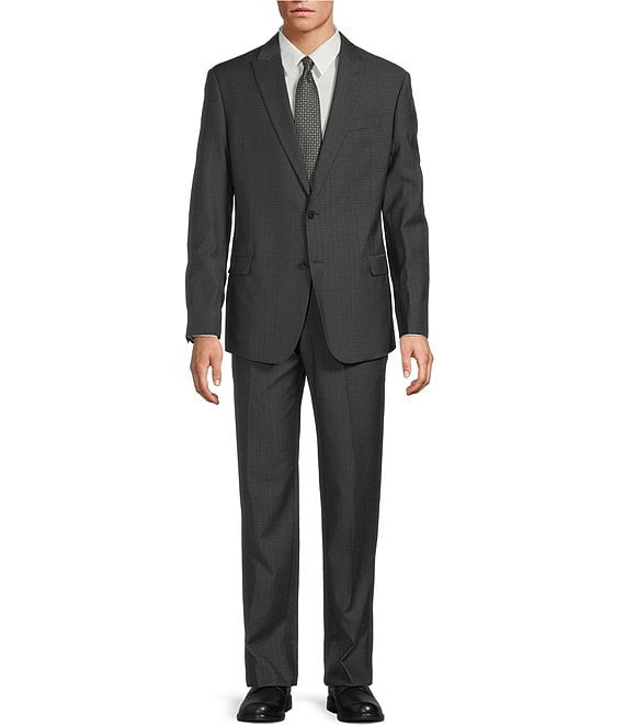 Armani Exchange Slim Fit Flat Front Solid 2-Piece Suit
