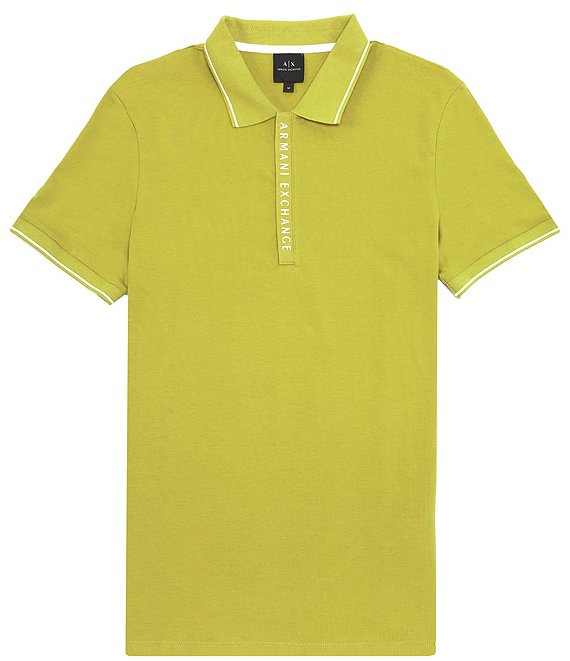 Armani Exchange Slim Fit Logo Placket Short Sleeve Polo Shirt | Dillard's
