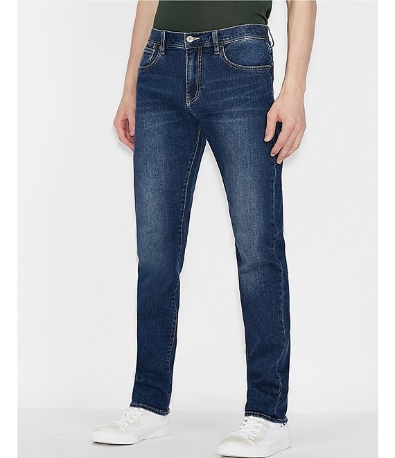 Color:Medium Wash - Image 1 - Slim-Fit Medium Wash Stretch Denim Jeans
