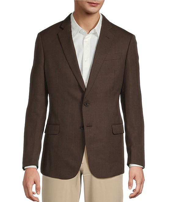 Armani Exchange Slim Fit Textured Solid Sport Coat, Brown - Image 1