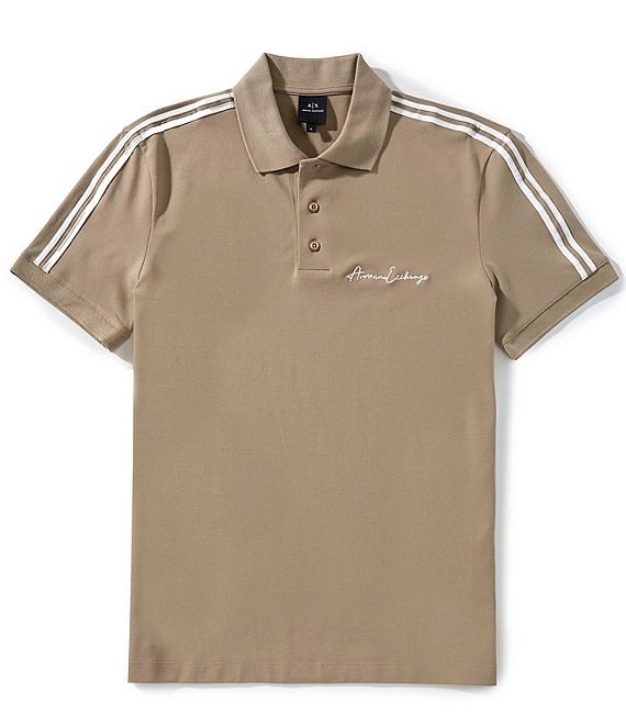 ★andar★ Signature Logo Pigment Crop Short Sleeve Armani Exchange Stretch Signature Logo Short Sleeve Polo