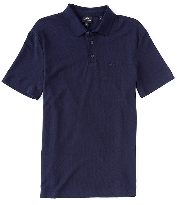 Armani Exchange Textured Short-Sleeve Polo Shirt | Dillard's
